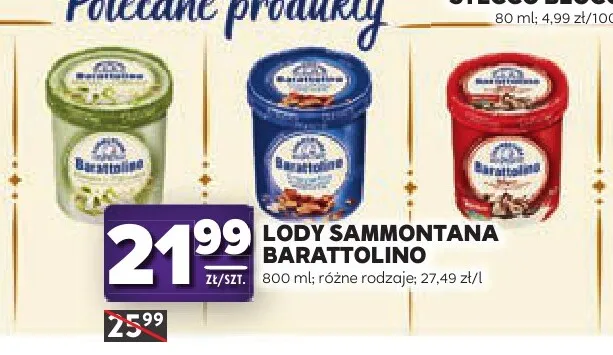 Lody Sammontana Barattolino promocja w Stokrotka