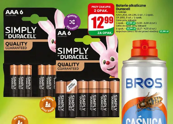 Baterie alkaliczne Duracell Simply AA LR6 6-pak promocja w Dino