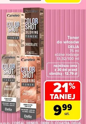 Toner do włosów Delia promocja w Carrefour