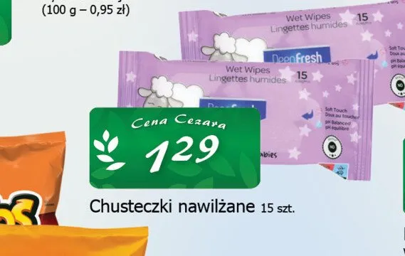 Chusteczki nawilżane 15szt. promocja w CEZAR Delikatesy