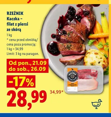 Kaczka filet z piersi ze skórą Rzeźnik promocja w Lidl