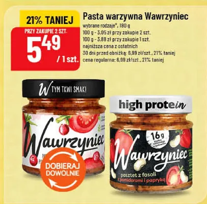 Pasta warzywna Wawrzyniec promocja w POLOmarket