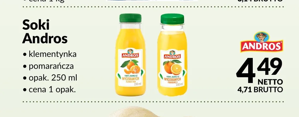 Sok Andros pomarańcza promocja w Makro