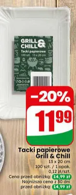 Tacki papierowe Grill & Chill 13x20cm promocja w Dino