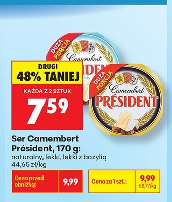 Ser Camembert Président naturalny promocja w Biedronka
