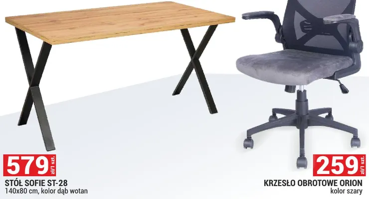 Krzesło obrotowe ORION kolor szary promocja w Merkury Market