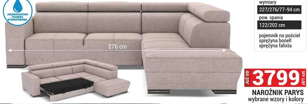 NAROŻNIK PARYS wybrane wzory i kolory promocja w Merkury Market