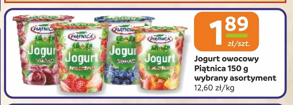 Jogurt owocowy Piątnica promocja w Gama