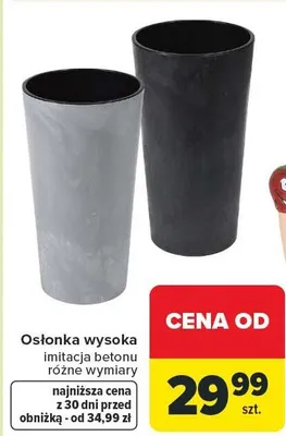 Osłonka wysoka imitacja betonu różne wymiary promocja w Carrefour