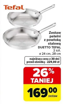 Zestaw patelni z powłoką stalową Duetto promocja w Carrefour