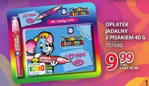 Opłatek jadalny z pisakiem Knabber Esspapier promocja w Selgros