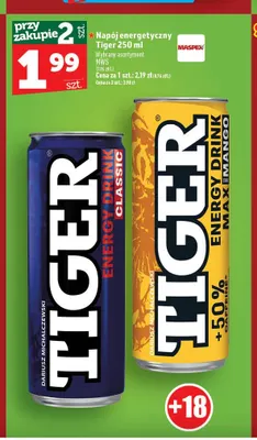 Napój energetyczny Tiger Classic promocja w TOPAZ