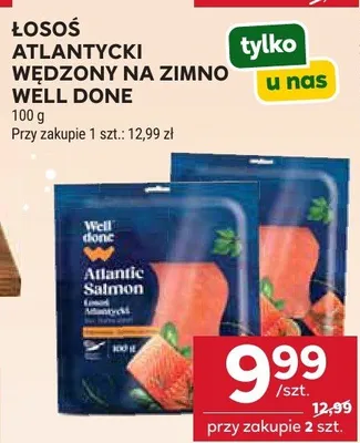 Łosoś atlantycki wędzony na zimno Well Done promocja w Stokrotka
