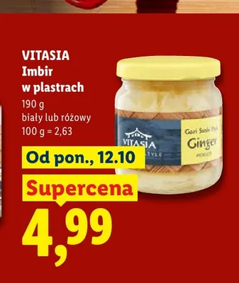 Imbir w plastrach biały Vitasia promocja w Lidl