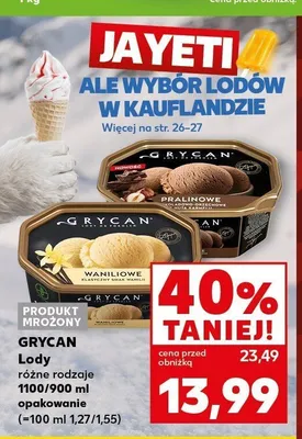Lody waniliowe Grycan promocja w Kaufland