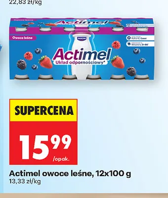 Napój jogurtowy Actimel owoce leśne 12-pak promocja w Biedronka