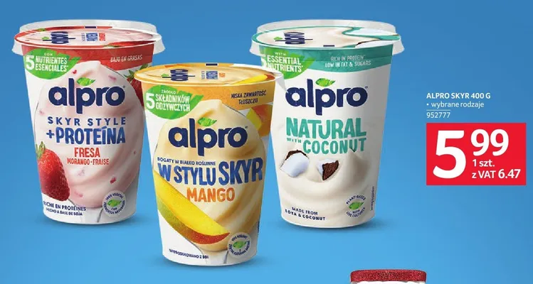 Jogurt roślinny Alpro naturalny z kokosem promocja w Selgros