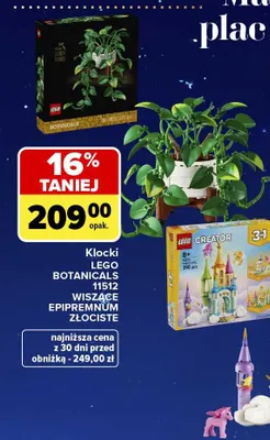Klocki LEGO Botanicals 11512 Wiszące epipremnum złociste promocja w Carrefour