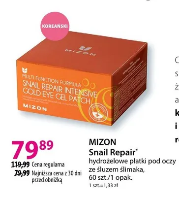 Snail Repair hydrożelowe płatki pod oczy ze śluzem ślimaka promocja w Hebe