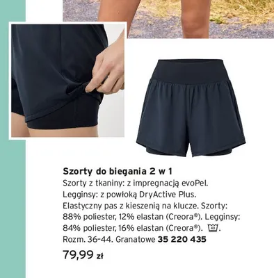 Szorty do biegania 2 w 1 promocja w Tchibo