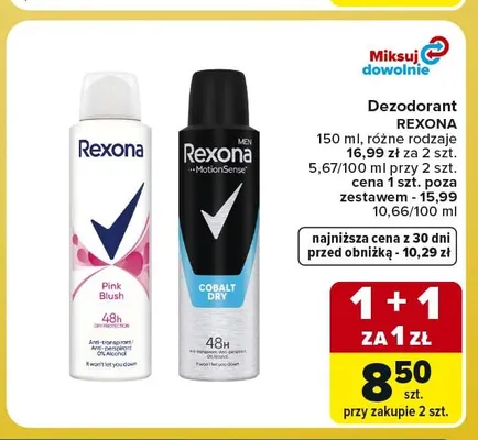 Dezodorant Rexona Pink Blush promocja w Carrefour Express