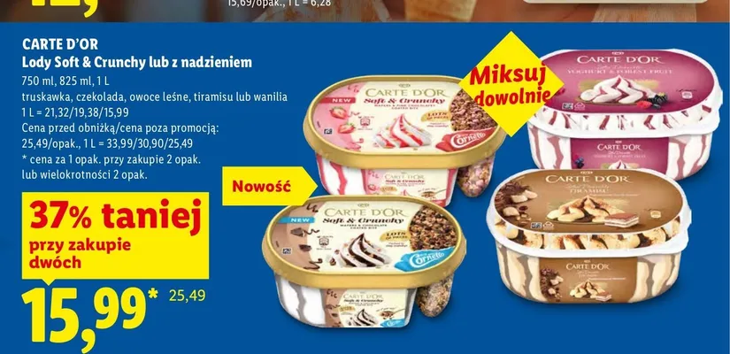 Lody waniliowe Carte D'Or promocja w Lidl