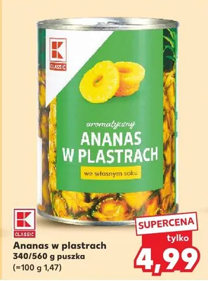 Ananas w plastrach promocja w Kaufland