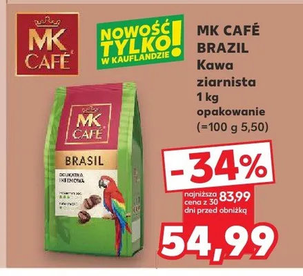 Kawa ziarnista MK Café Brazil promocja w Kaufland