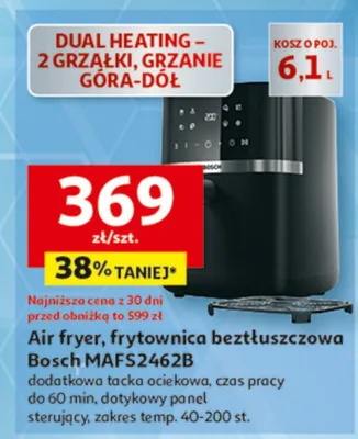 Air fryer, frytownica beztłuszczowa Bosch MAFS2462B promocja w Auchan