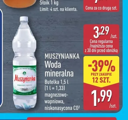 Woda mineralna gazowana Muszynianka promocja w Aldi