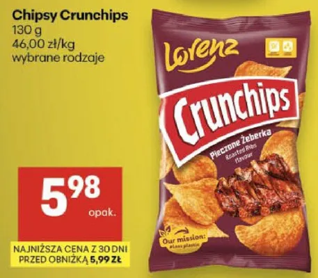 Chipsy Crunchips wybrane rodzaje promocja w Delikatesy Centrum