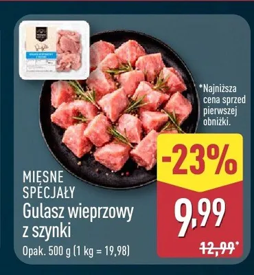 Gulasz wieprzowy z szynki Mięsne Specjały promocja w Aldi