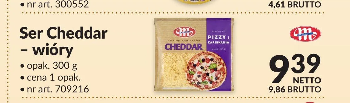 Ser Cheddar wióry Ryki promocja w Makro