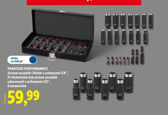 Zestaw nasadek udarowych z uchwytem 1/2" PARKSIDE PERFORMANCE 8 elementów promocja w Lidl