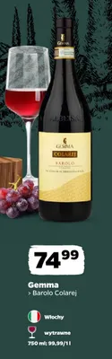 Wino czerwone Gemma Barolo Colarej promocja w Netto