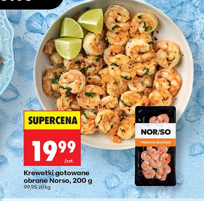 Krewetki gotowane obrane Norso promocja w Biedronka