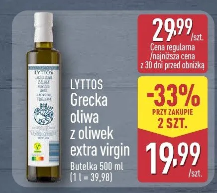 Grecka oliwa z oliwek extra virgin promocja w Aldi