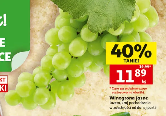 Winogrona jasne promocja w Auchan