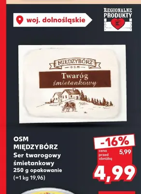 Ser twarogowy śmietankowy OSM Międzybórz promocja w Kaufland