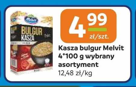 Kasza bulgur Melvit 4-pak 100g promocja w Społem Częstochowa