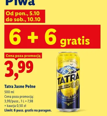 Piwo Tatra promocja w Lidl