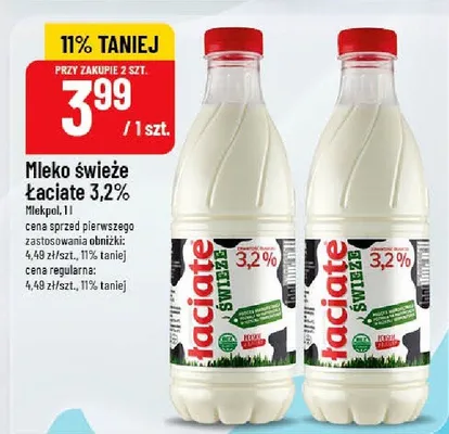 Mleko świeże łaciate 3,2% promocja w POLOmarket