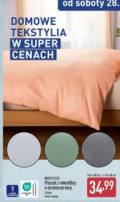 Pościel z mikrofibry o strukturze kory promocja w Aldi
