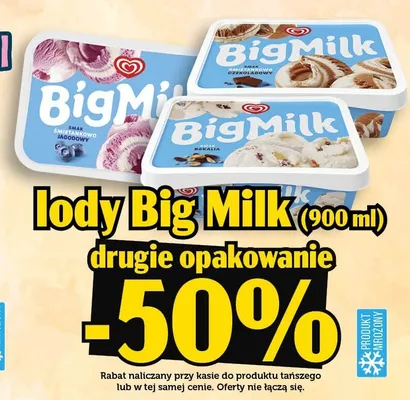 Lody Big Milk śmietankowo-czekoladowe promocja w TOPAZ