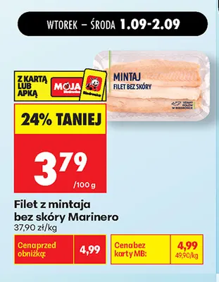 Filet z mintaja bez skóry Marinero promocja w Biedronka