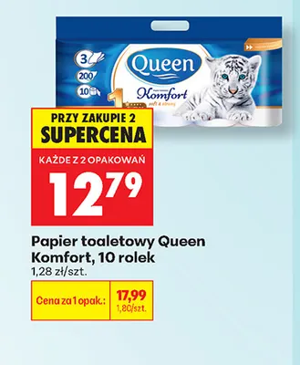 Papier toaletowy Queen Komfort promocja w Biedronka