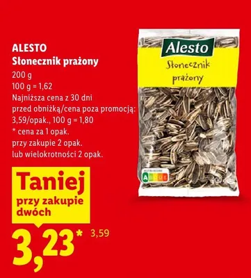 Słonecznik prażony Alesto promocja w Lidl