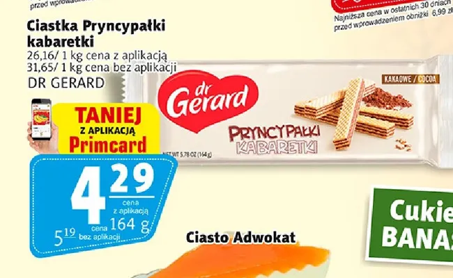 Ciastka Pryncypałki kabaretki Dr Gerard promocja w Prim Market