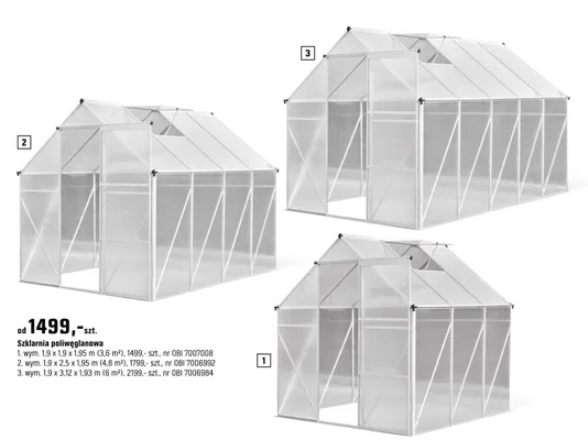 Szklarnia poliwęglanowa 1.9x2.5x1.95m promocja w OBI