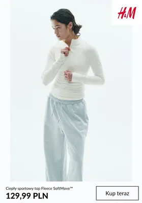 Ciepły sportowy top Fleece SoftMove™ H & M promocja w H&M